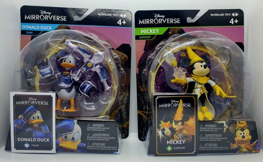 Brand New Mickey & Donald Duck Disney Mirrorverse Action Figure Bundle with Collectible Card