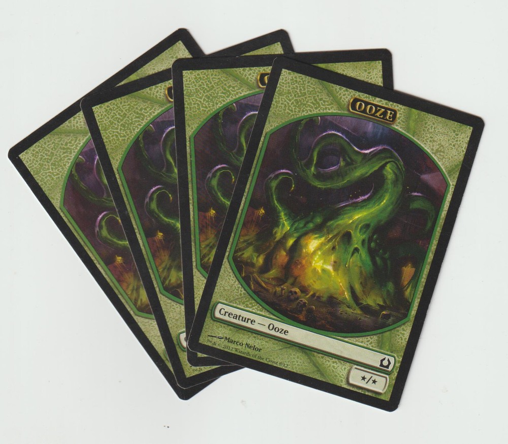 MTG 4 Ooze Creature Tokens in Green | Magic The Gathering Playset