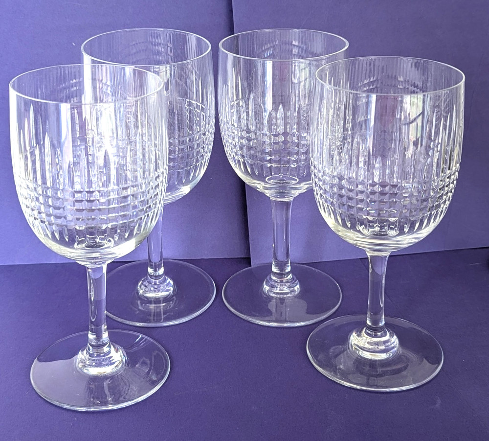 Baccarat Crystal France Nancy Water Goblet Glasses 6 1/8