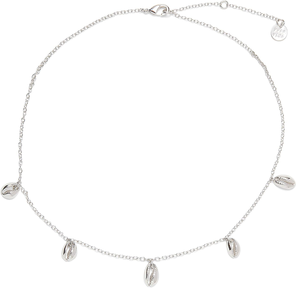 Gold or Silver-Plated Cowrie Shell Choker Necklace - 14