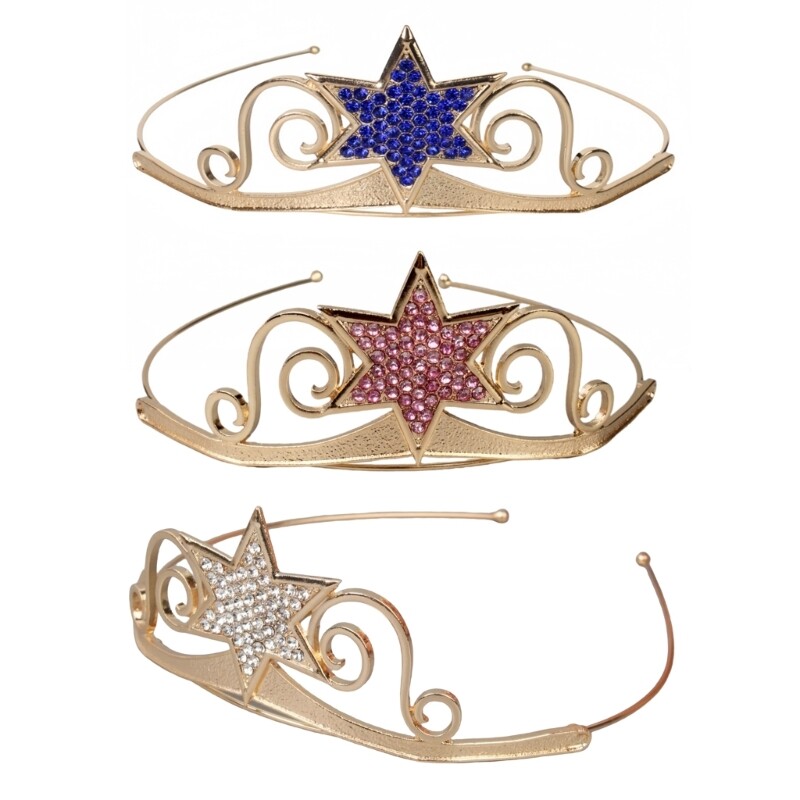 Elegant Hexagram Crystal Headband for Girls Birthday Party Accessory