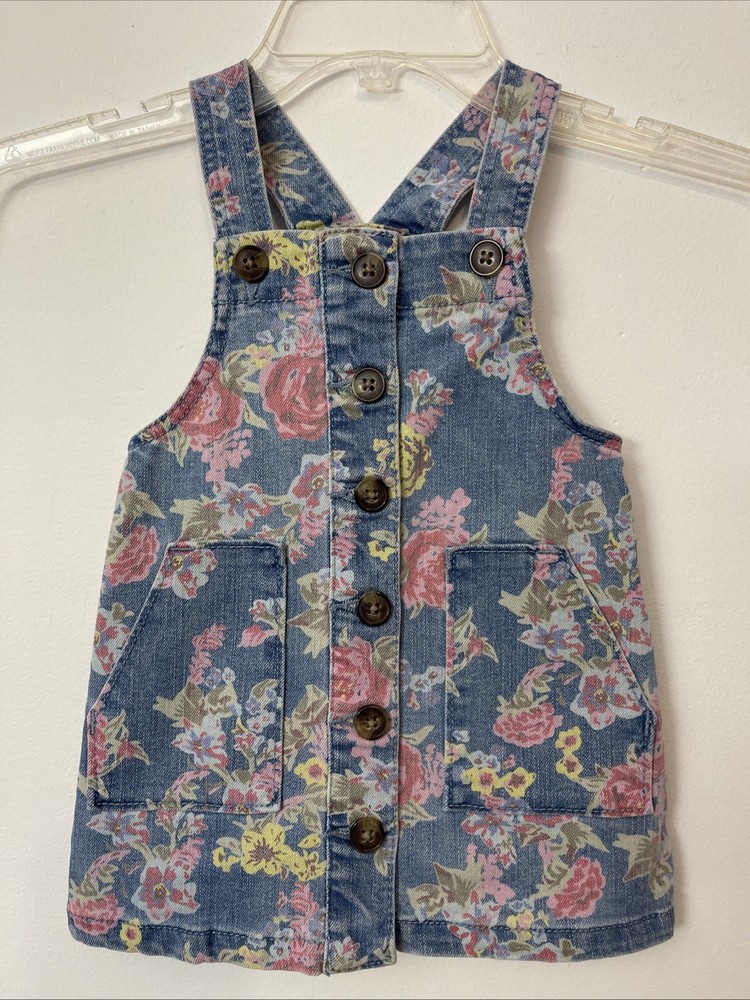 Wonder Nation Girls 18 Months Blue Denim Cotton-Blend Sleeveless Dress! A6816
