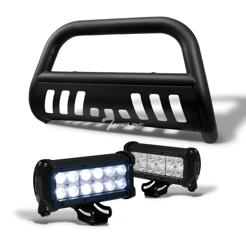 Topline For 2004-2012 Colorado/Canyon Matte Black Bull Guard w/36W CREE LED Bars