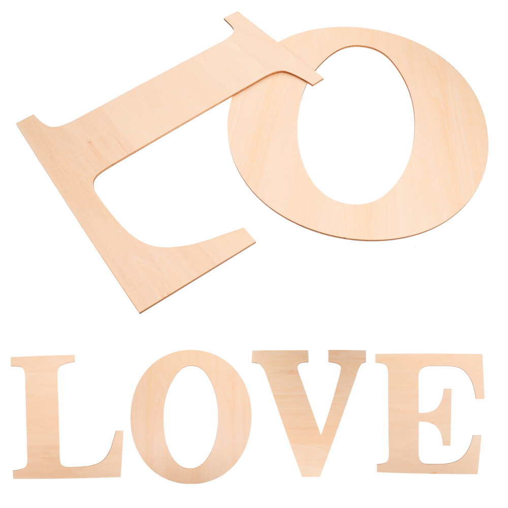 4 Pcs Wood Chips Adhesive Sticky Letters for Poster Board Vinyl