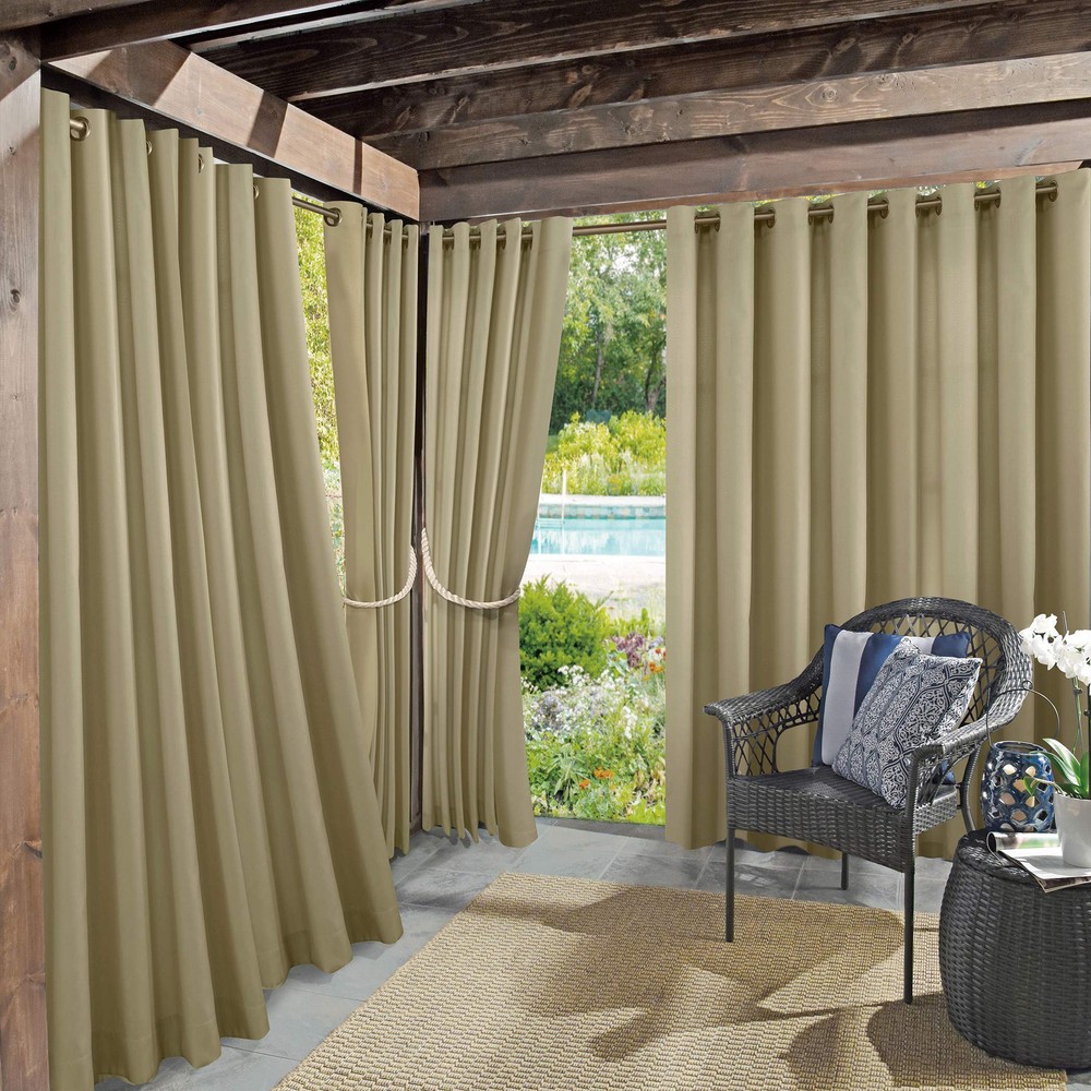 UV-Resistant Marina Indoor/Outdoor Grommet Curtain Panel - Energy Efficient 50-Inch