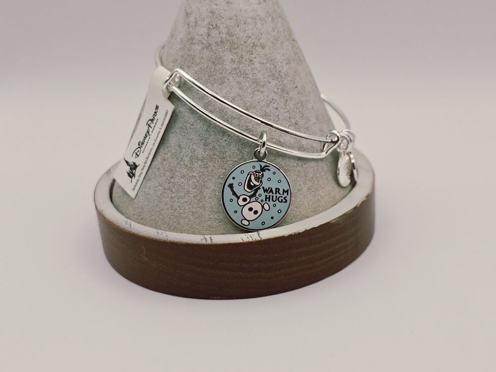 Disney Frozen Olaf Charm Silver Bangle Bracelet by Alex and Ani  
