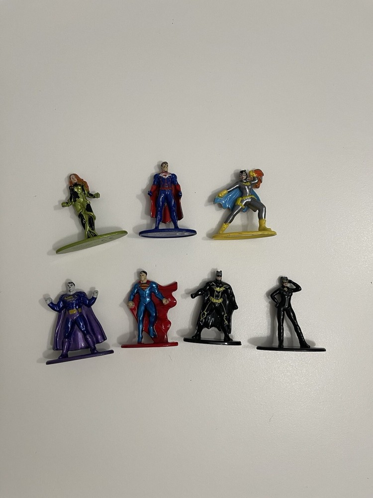 Jada Toys Nano Metalfigs Lot Of 7 Marvel DC Comics Superheroes Figures Die Cast