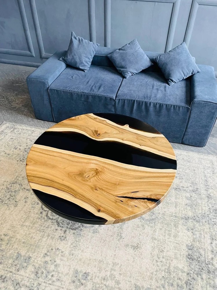 Walnut Round Table. Epoxy Dining Table, Epoxy Resin Table, Custom 24” Diameter