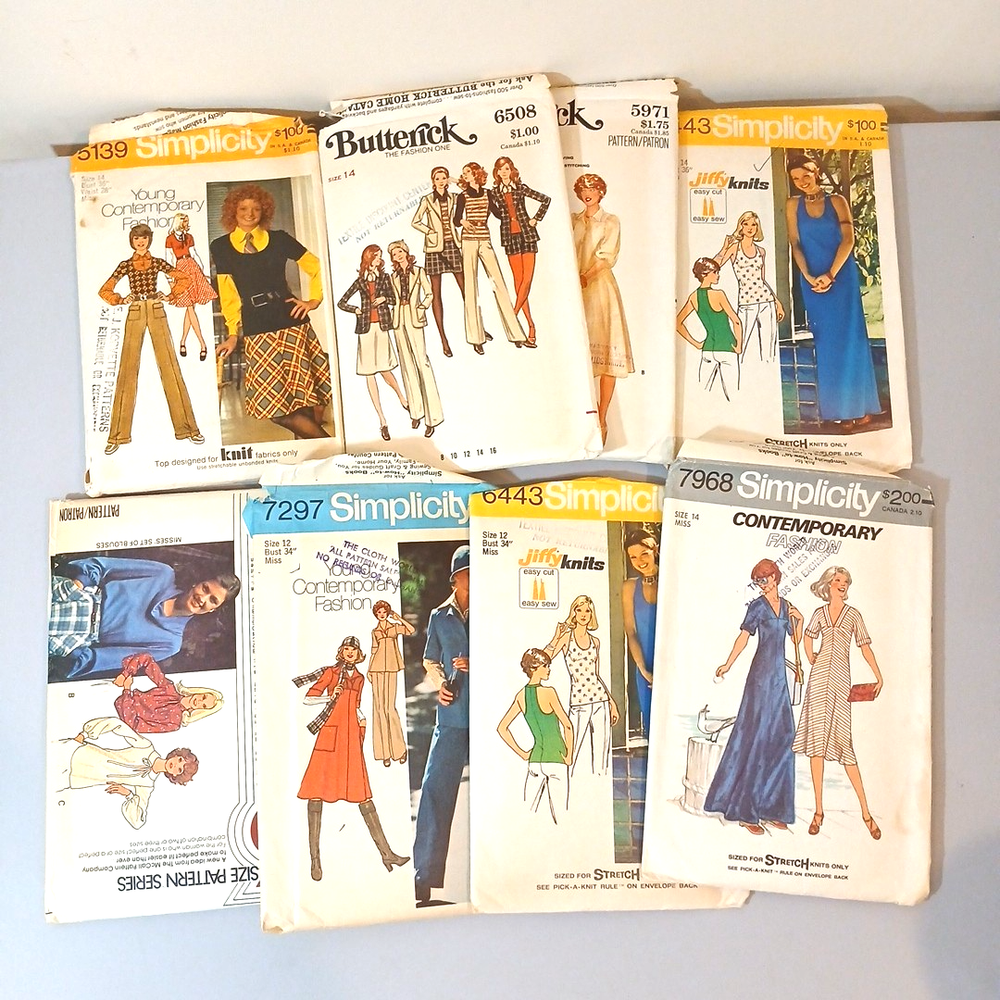 Lot Of 8 Vintage Simplicity Mccalls Sewing Patterns Most Uncut  Factory Folded