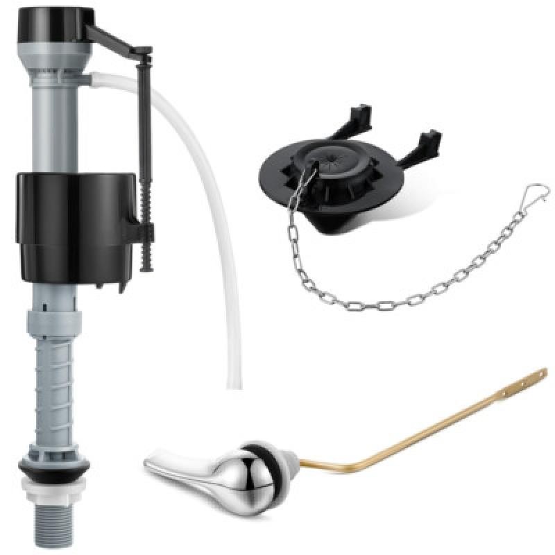 Universal Toilet Tank Replacement Kit with 2-Inch Low Flow Flapper and Fill Valve
