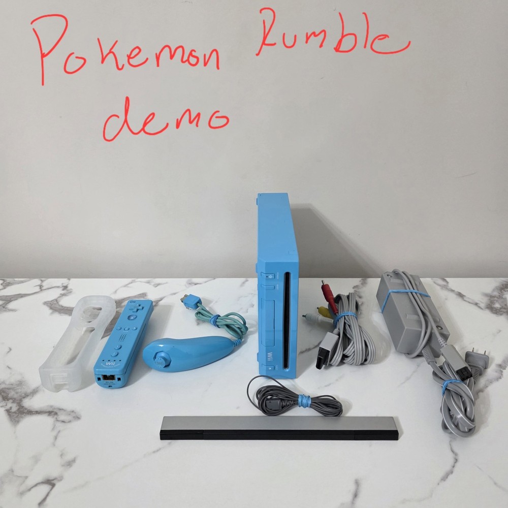Nintendo Wii Video Game System Console Bundle Rvl-101 Blue