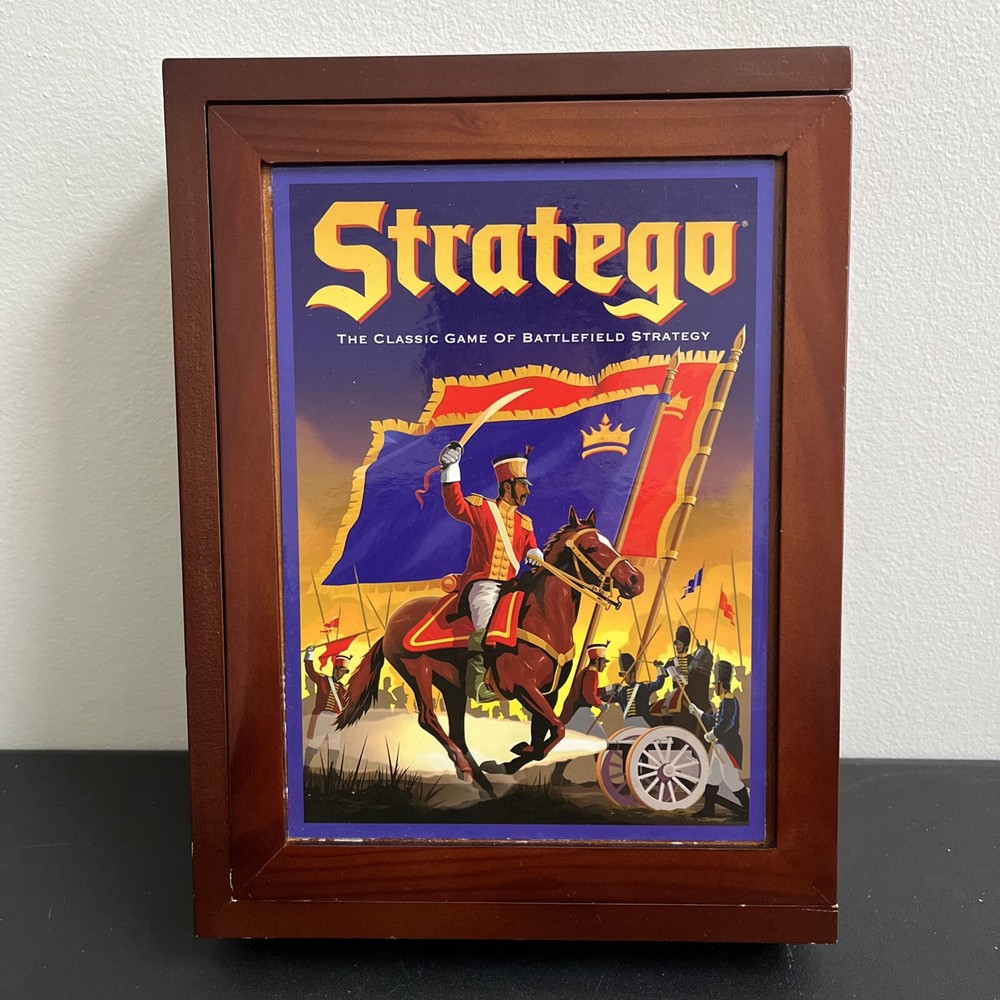 Vintage Game Collection Stratego Board MB Games Hasbro Wooden Box 2009 COMPLETE