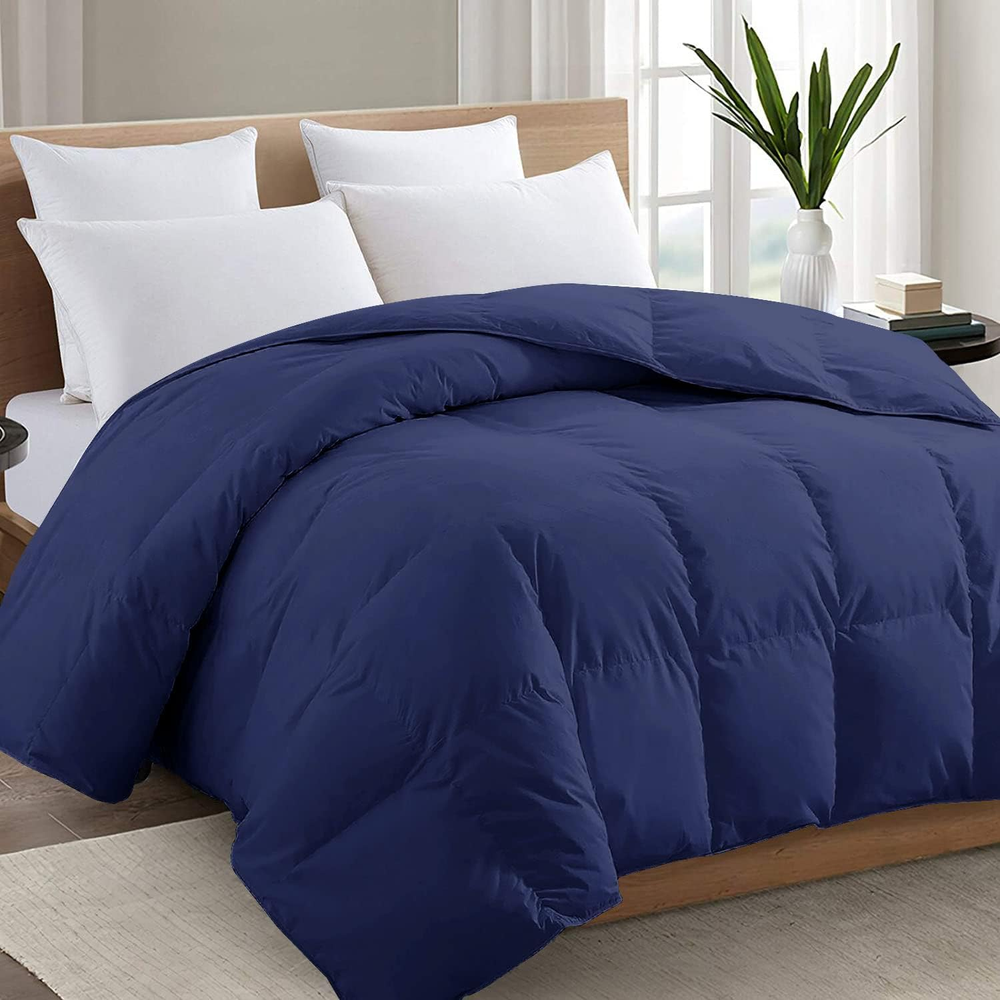 Queen Navy Blue Comforter, All Season Quilted down Alternative Duvet Insert with