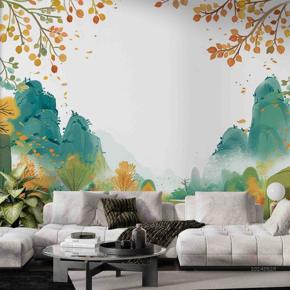 3D Autumn Landscape Illustration Wall Murals Wallpaper Murals Wall Sticker 3