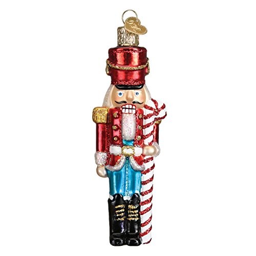 Old World Christmas Peppermint Nutcracker Glass Ornament 44082 with Free Box