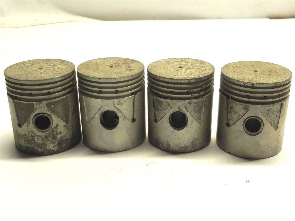 VINTAGE 1936-1941 PLYMOUTH SET OF 4 O/S PISTONS MOPAR BRAND #866289/124598 NOS