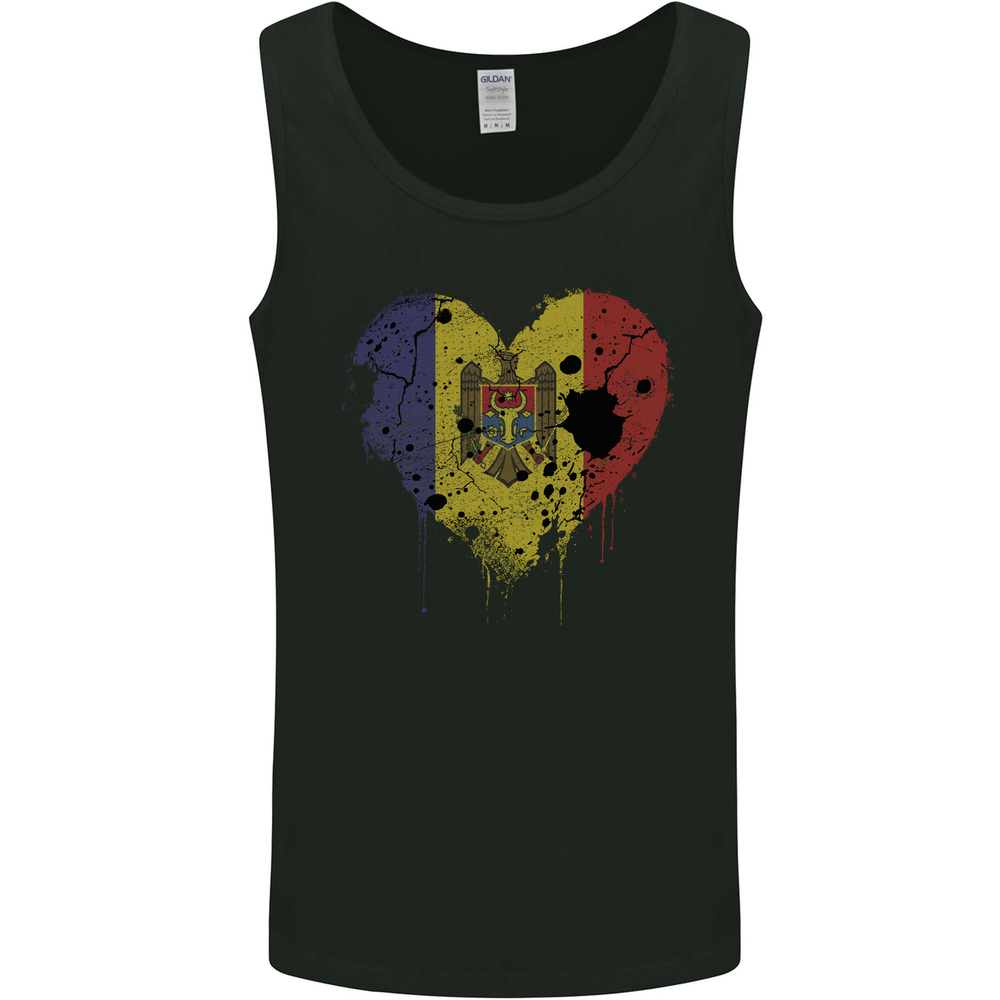 Love Moldova Flag Moldovan Day Football Mens Vest Tank Top