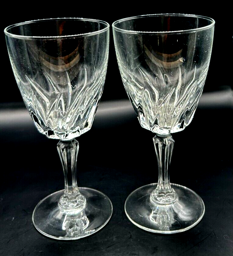 Cristal D'Arques Flamenco Pattern 2 Wine Glasses Goblets 6