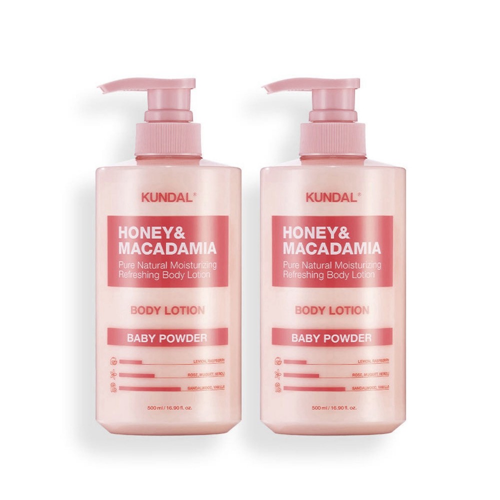 KUNDAL Honey & Macadamia Baby Powder Body Lotion Duo Set 2EA 500ml Moisturizer