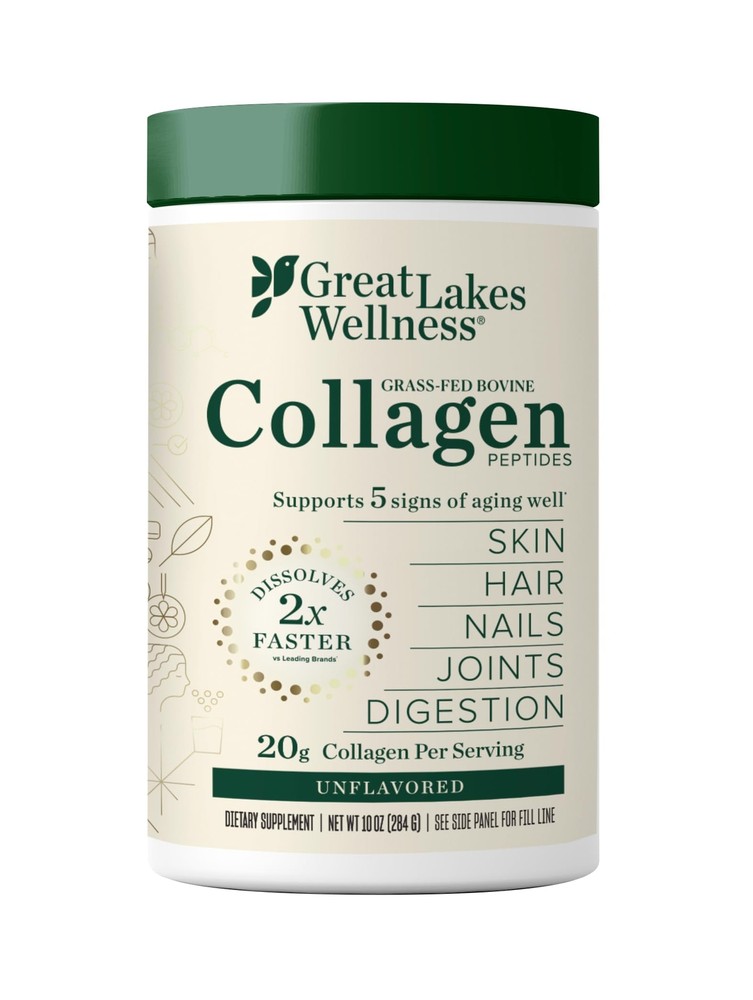 Great Lakes Wellness Collagen Peptides Powder for Skin, Hair, Nails, Joints &...