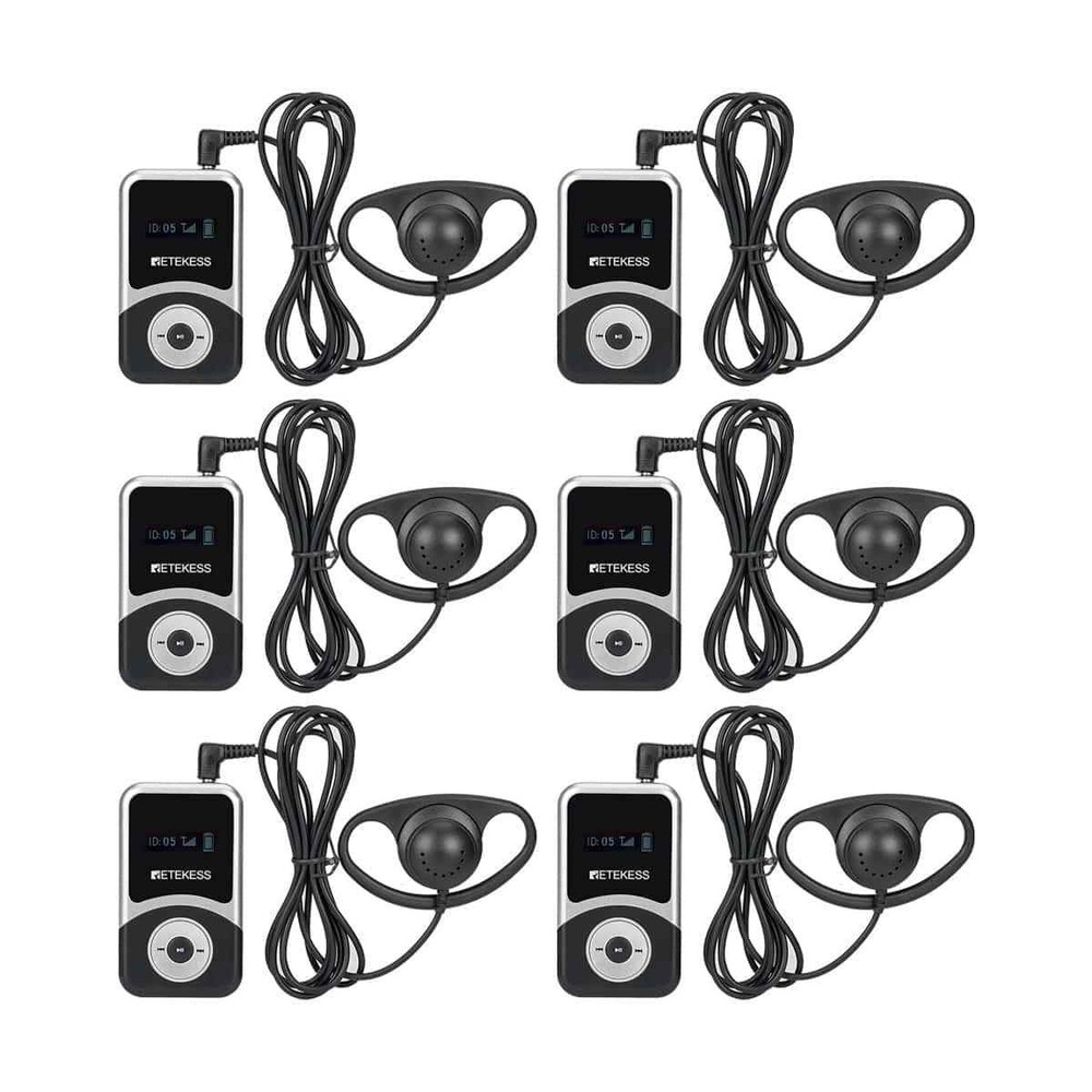 Retekess T131S Wireless Tour Guide Audio System 6 Receivers for T130S Teaching