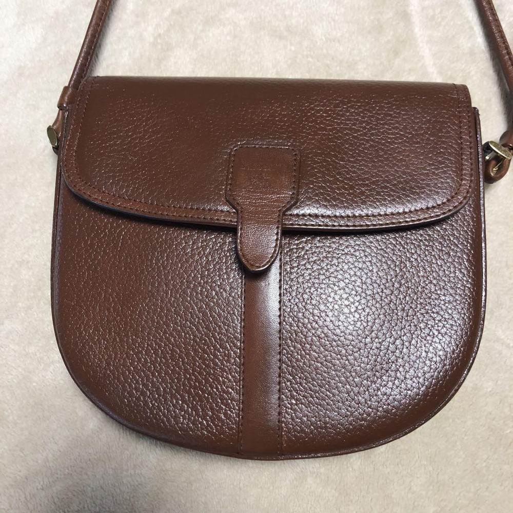 Burberry Shoulder Bag Nova Check Leather Brown Authentic F1113606