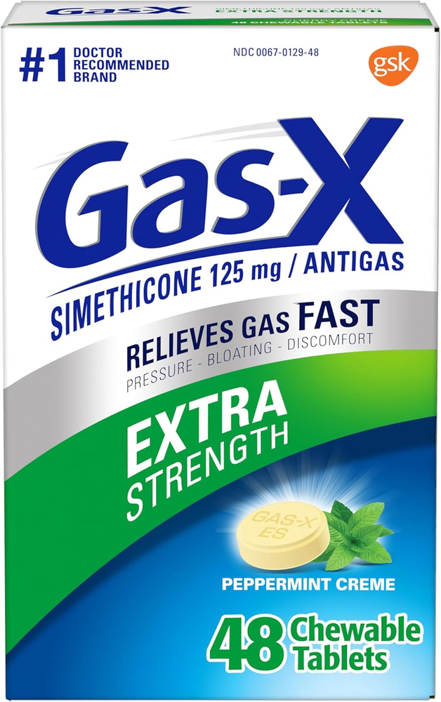Gas-X Extra Strength 125 Mg Simethicone Chewable Pepper Gas Relief Tablets