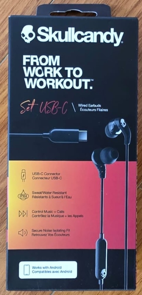 Skullcandy Set XT USB-C Sport Wired Earbuds in Black S2SXY-P937