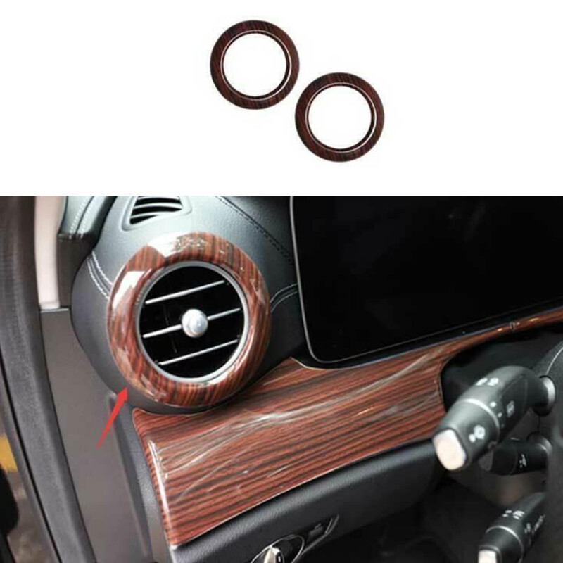 Red Wood Grain Console L&R Air Outlet Vent Ring For Benz E-Class W213 2017-2023