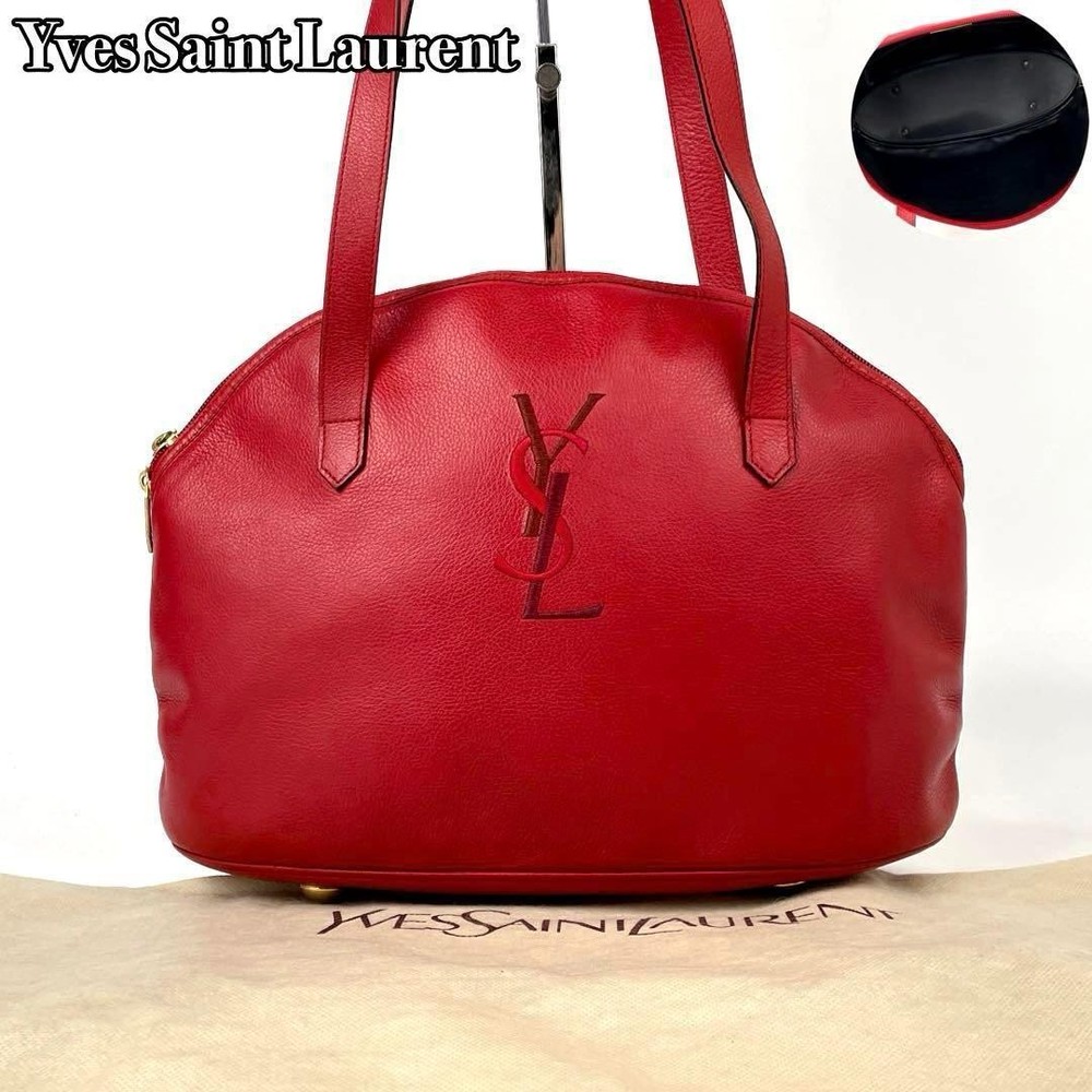 YSL Cassandra Leather Shoulder Bag in Red Authentic F0605499