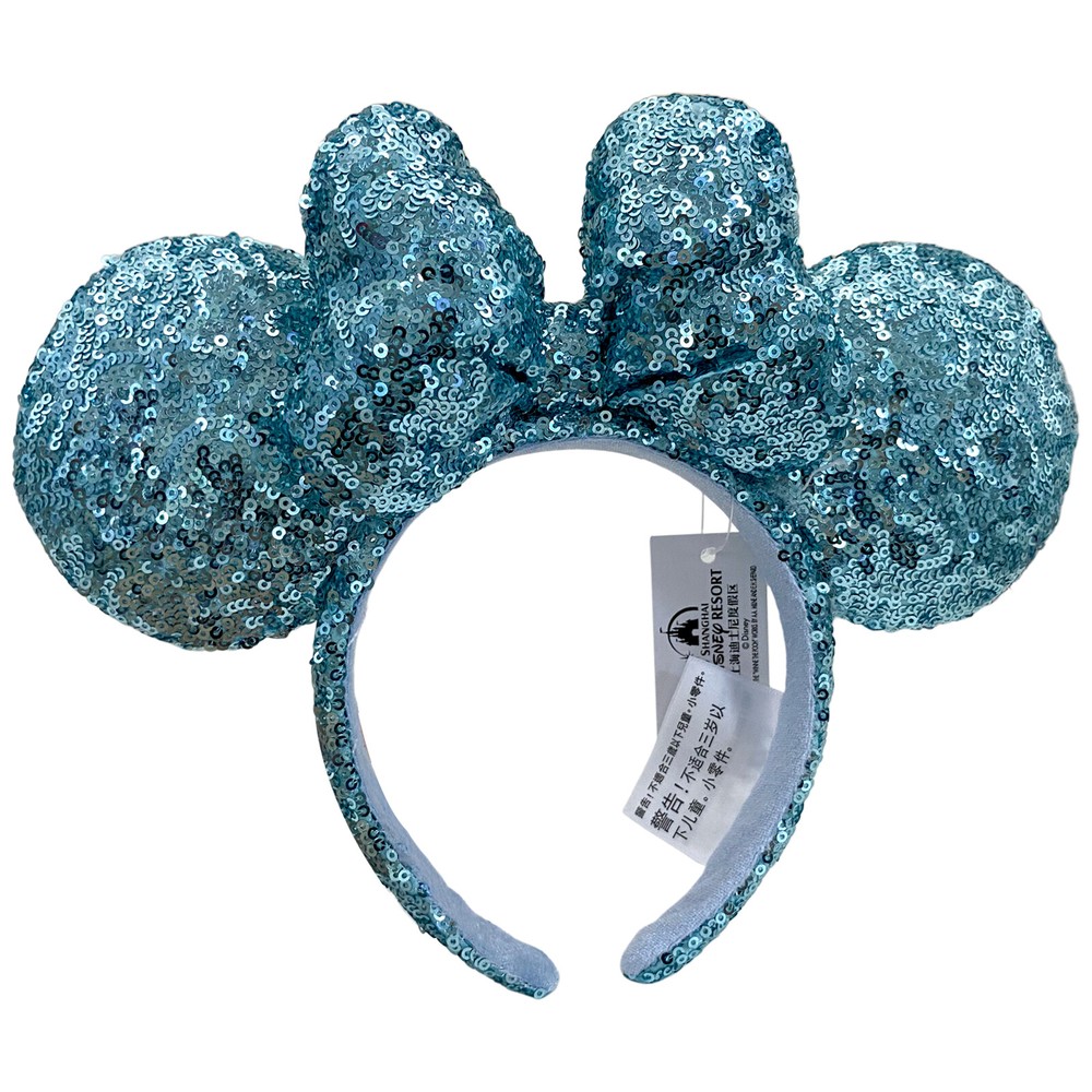 Blue Minnie Mouse Sequined Headband with Ribbon - Disney Parks Limited Edition