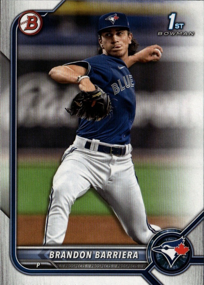 BRANDON BARRIERA ROOKIE 1ST BOWMAN BASEBALL RC #BD-21 2022 MLB TORONTO BLUE JAYS