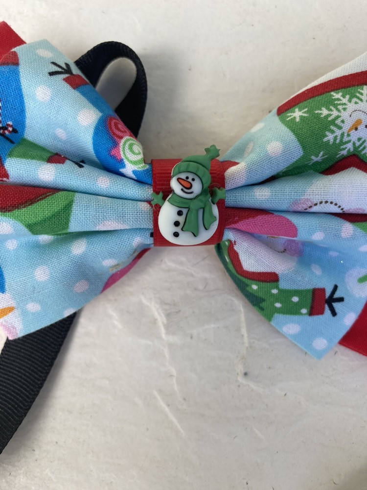 Custom Mens Snowman Christmas Bow Tie Pre-tied Adjustable Handmade