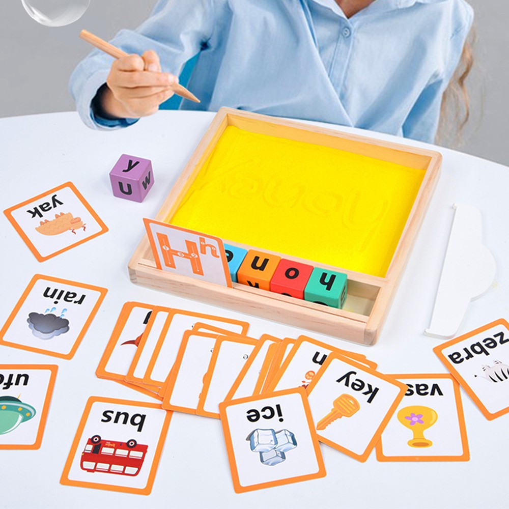 Sand Tray Wooden Letter Tracing Sand Tray Learning Sand Tray Toys Sand