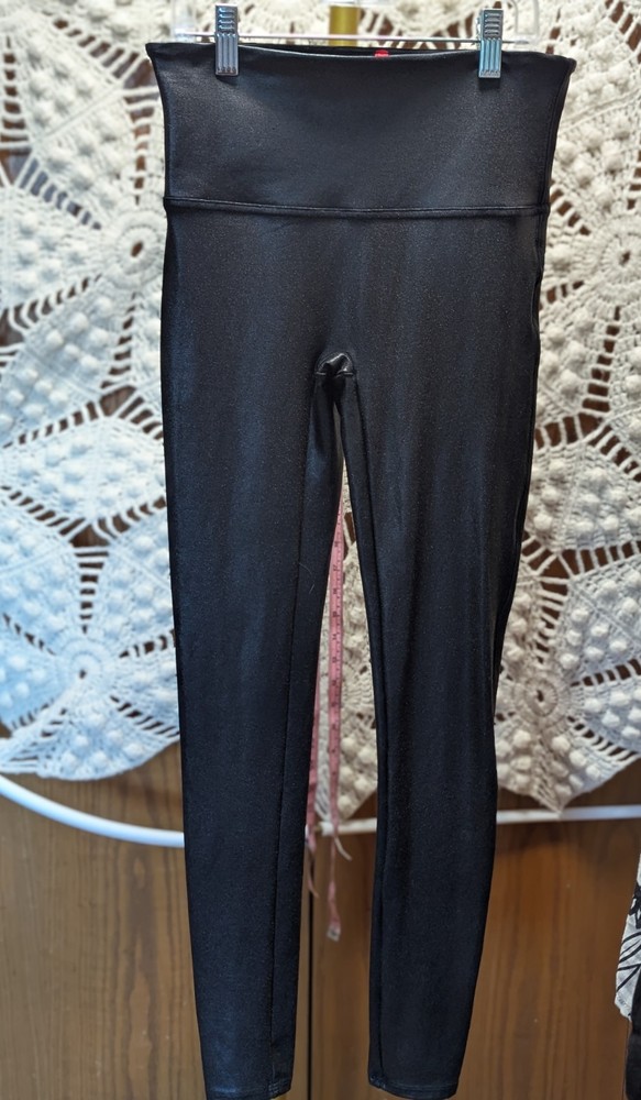 Spanx Faux Leather High Waist Tummy Control Leggings Black Size M