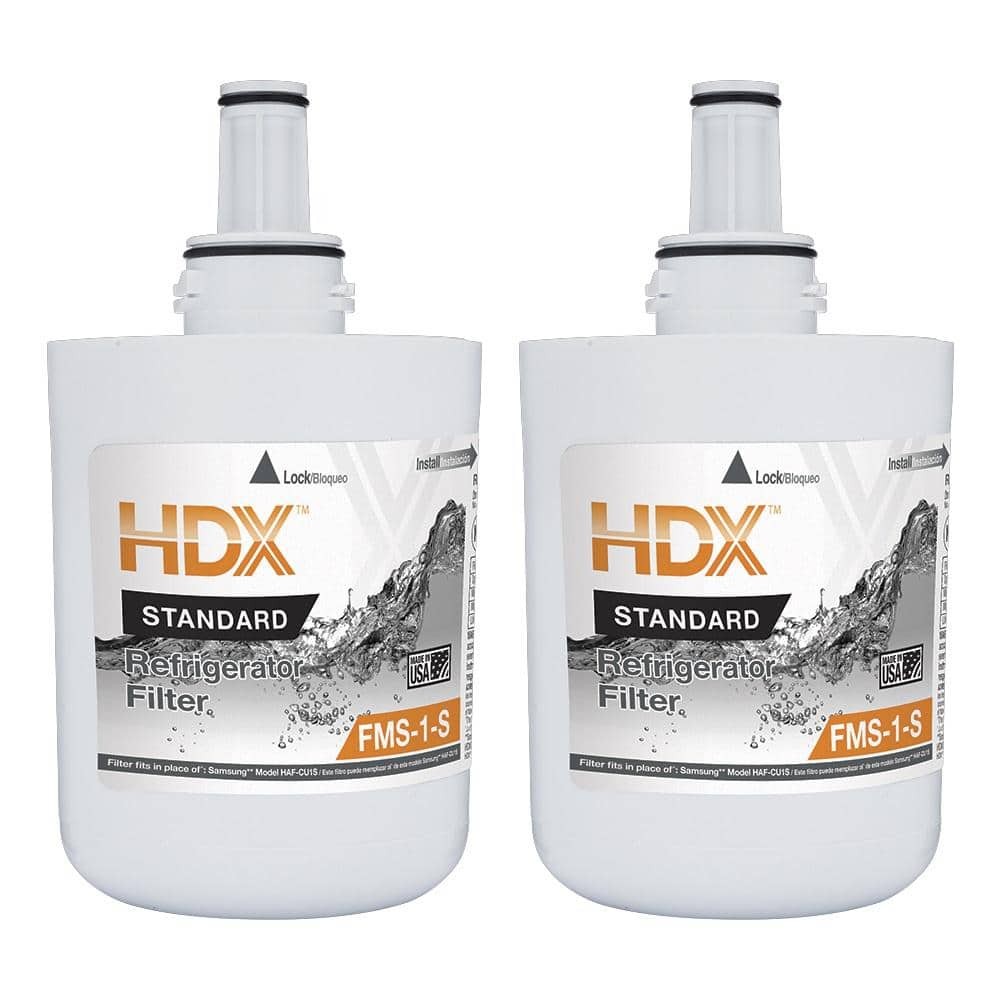 FMS-1-S Standard Refrigerator Water Filter Replacement for Samsung HAF-CU1S 2-Pack