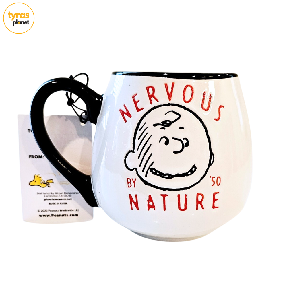 Charlie Brown Nervous by Nature 75th Anniversary Peanuts Collectible Mug
