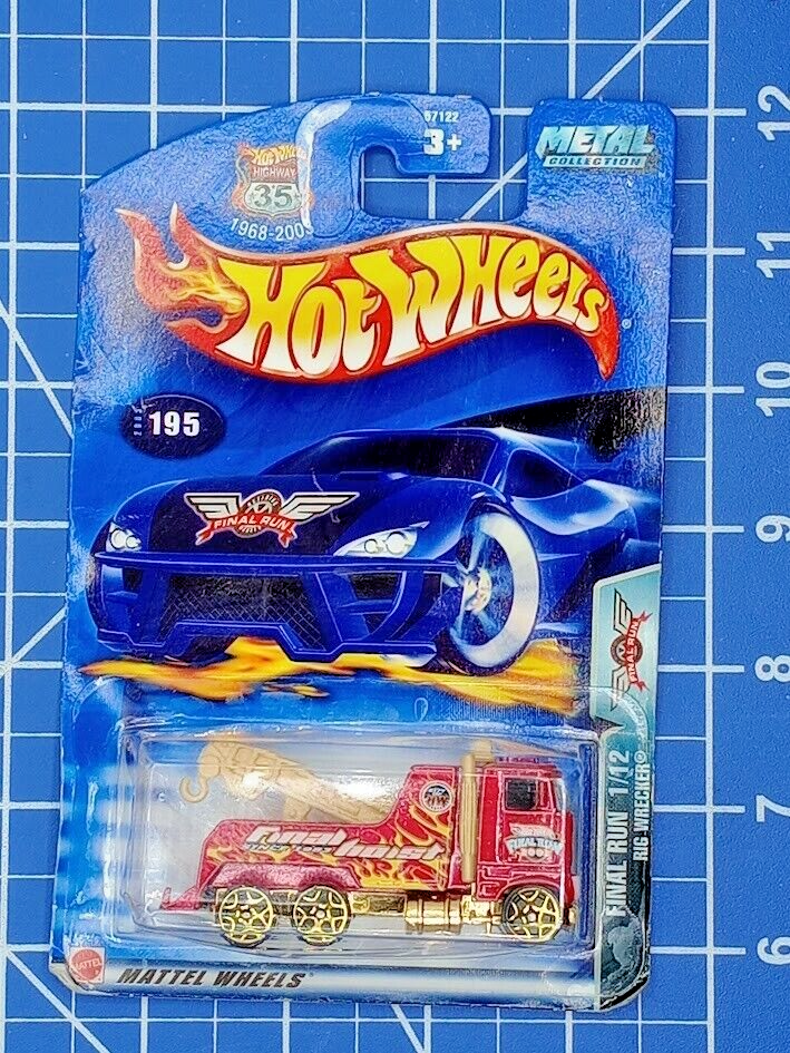 2003 Hot Wheels #195 Final Run 1/12 RIG WRECKER Red w/Gold 5Y Spoke 