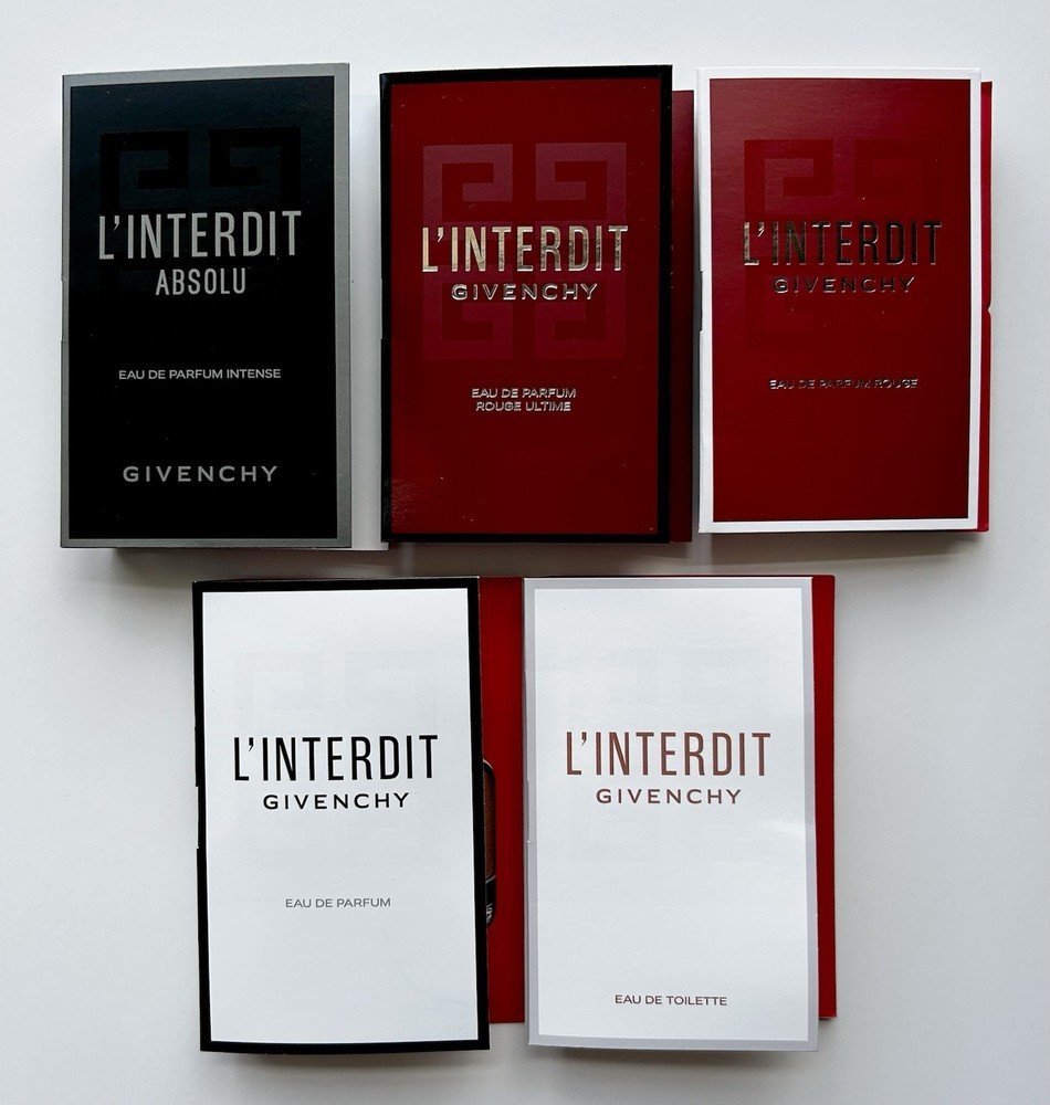 Givenchy L’Interdit Perfume Collection Sample Spray  Vials 5pc Set