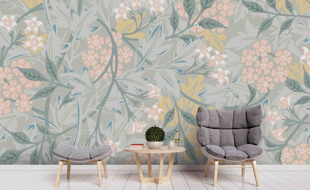 3D Flowers Leaves Plantation Pattern Wall Murals Wallpaper Murals Wall Sticker