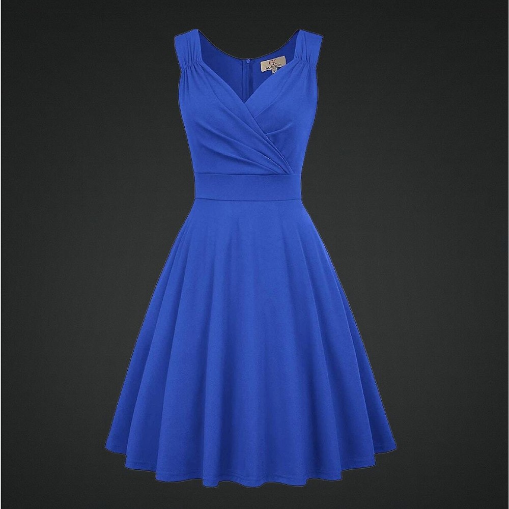 Vintage 1950s Royal Blue Cocktail Dress for Bridesmaid or Evening Wear