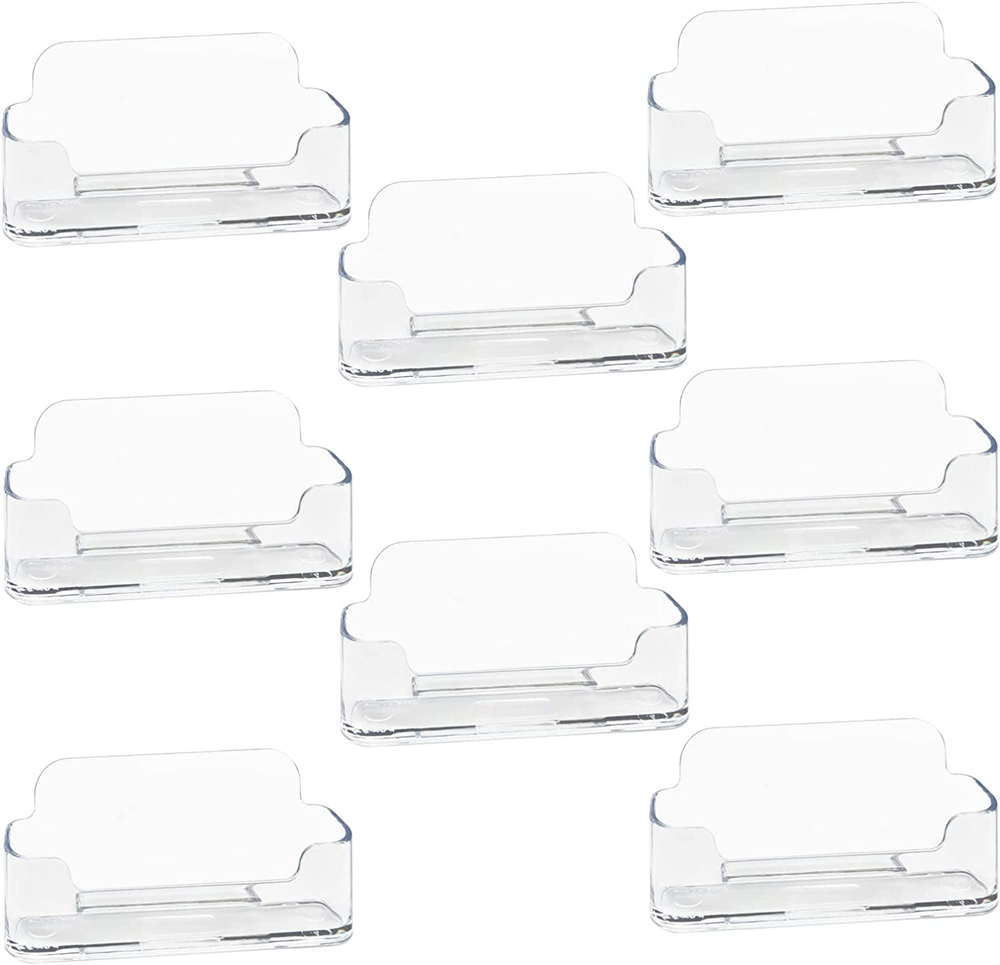 8 Pack Clear Acrylic Business Card Holder for Desk Display