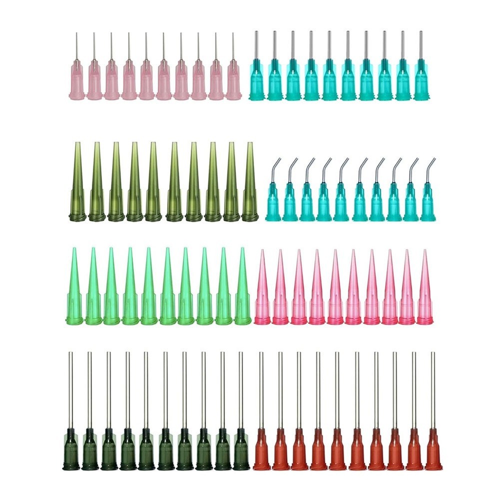 80 Blunt Tip Dispensing Needles in 8 Sizes for Precise Applications