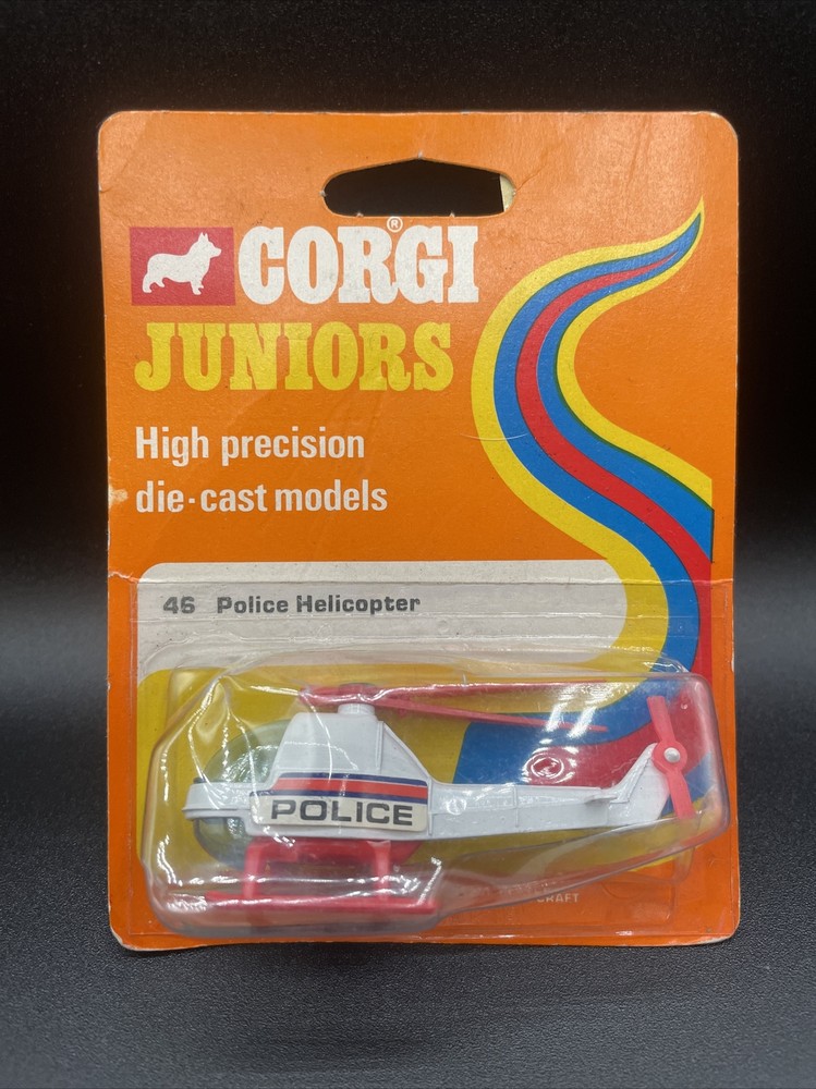 1973 Corgi Juniors Made in Great Britain #46 Police Rescue Helicopter Diecast