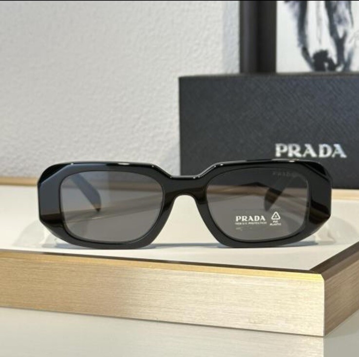 Prada PR17WS 1AB5S049 Women's Sunglasses 49 mm Black / Dark Grey Lens