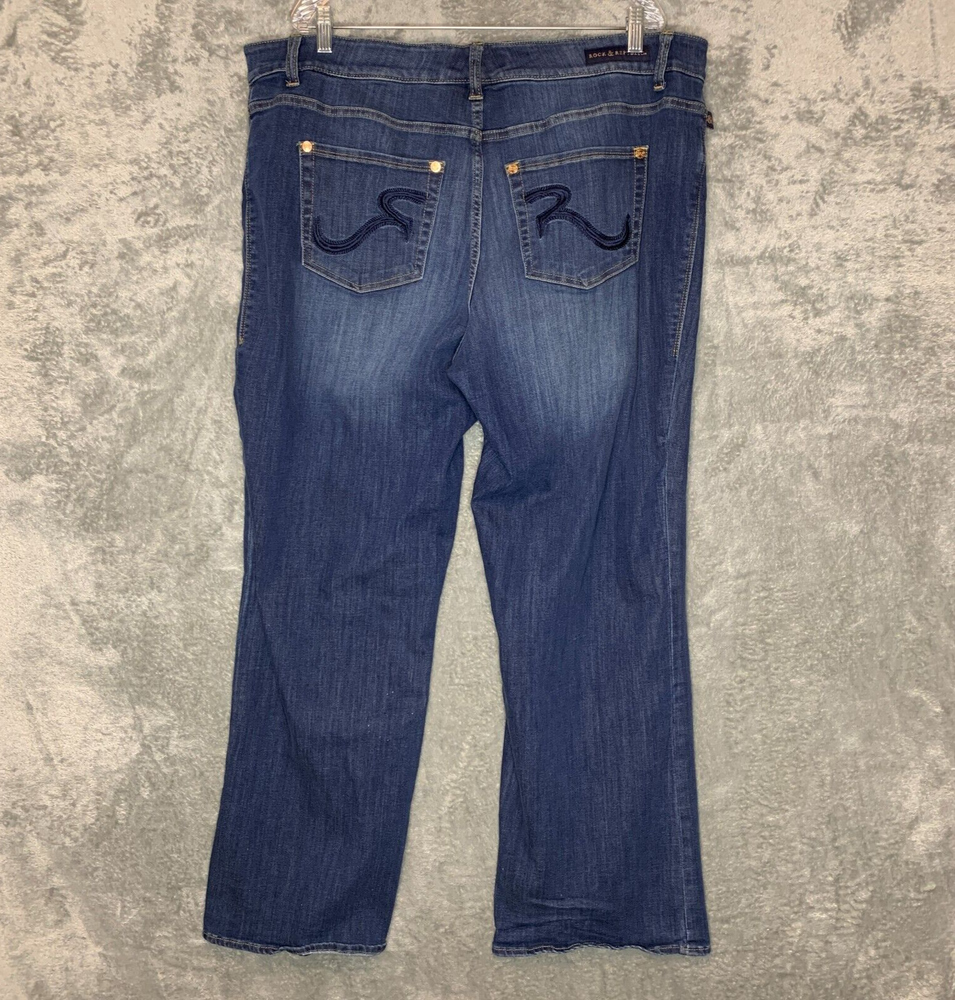 Rock & Republic Women Kassandra Bootcut High Rise Stretch Denim Jean 22W Plus