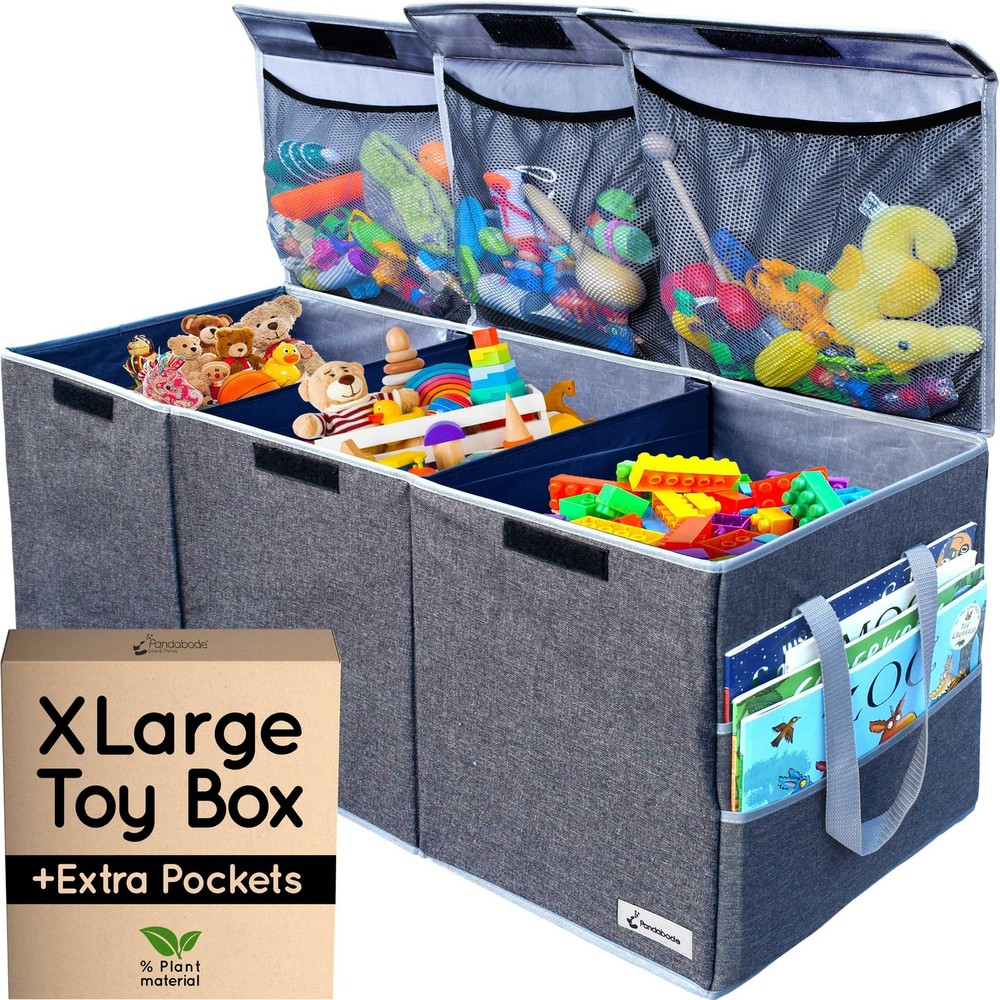 Extra Large Toy Box - Big Sturdy Collapsible Chest - Toy Storage Organizer wi...