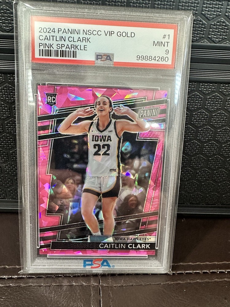 2024 Panini NSCC VIP GOLD Caitlin Clark Pink Sparkle PSA 9