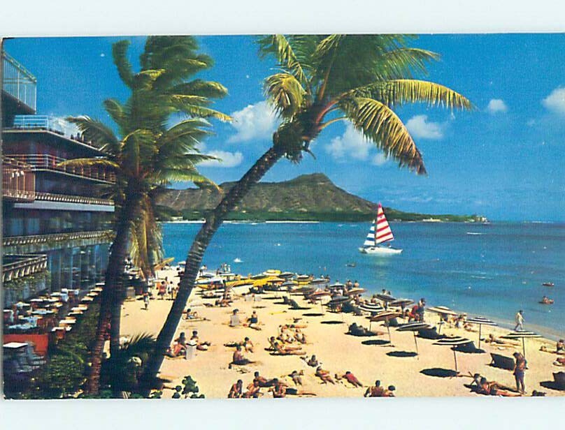 Unused Pre-1980 Waikiki Beach Scene Honolulu Hawaii Postcard Make Offer G5622