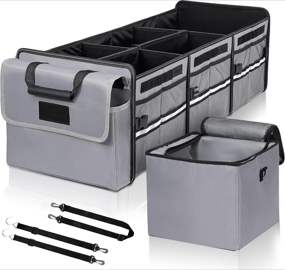 4-in-1 Car Trunk Storage Organizer with Leak-Proof Cooler Bag
